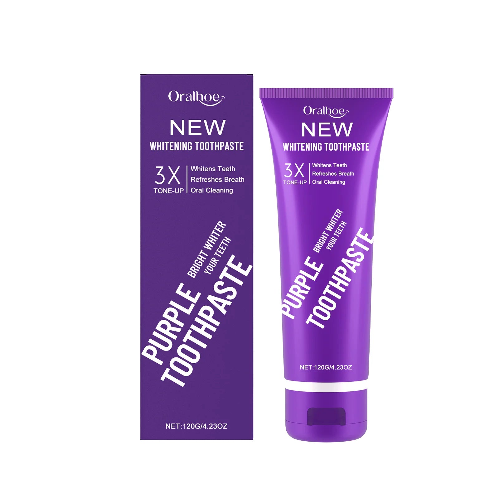 Purple Teeth Whitening Toothpaste for Stain Removal and Fresh Breath - 7