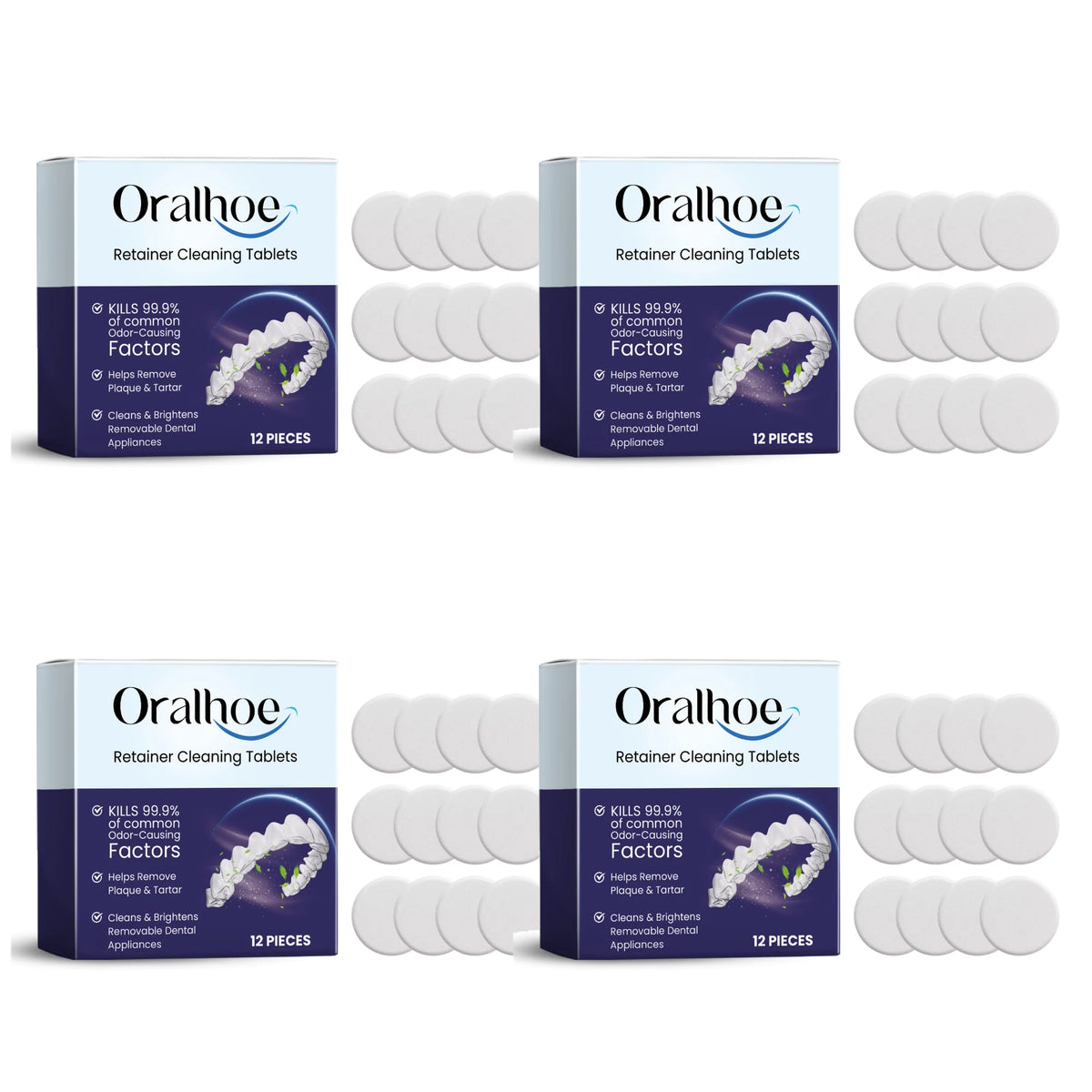 Effervescent Denture and Retainer Cleaning Tablets for Daily Oral Hygiene