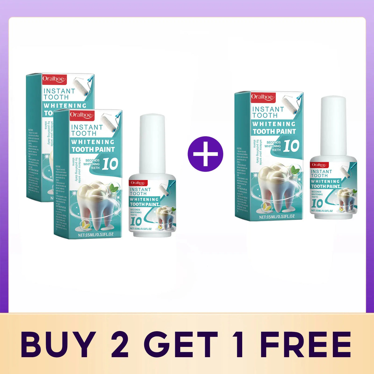 Instant Teeth Whitening Paint for Brighter Smile and Stain Removal