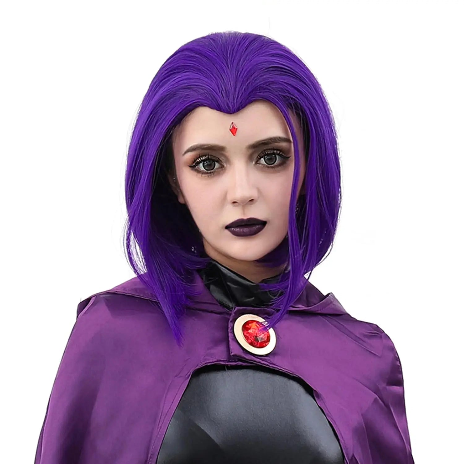 Short Purple Bob Cosplay Wig for Halloween Costume - 3
