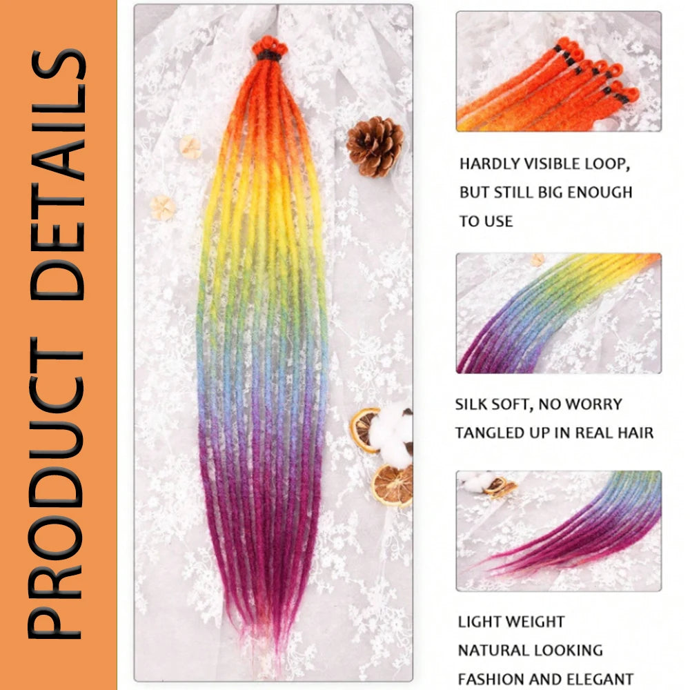 24-Inch Synthetic Dreadlock Extensions for Bohemian Styles - 9