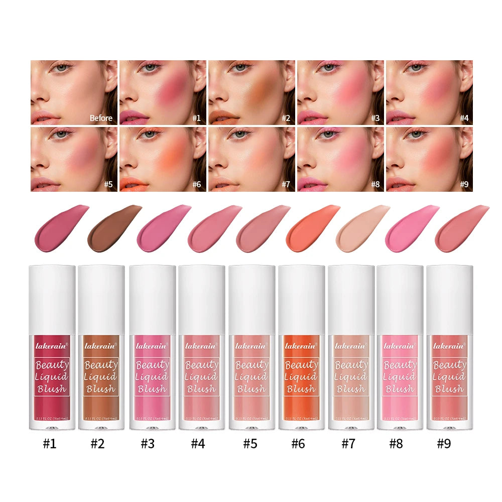 Waterproof Liquid Cheek Blush for Natural Long Lasting Dewy Makeup Glow - 1