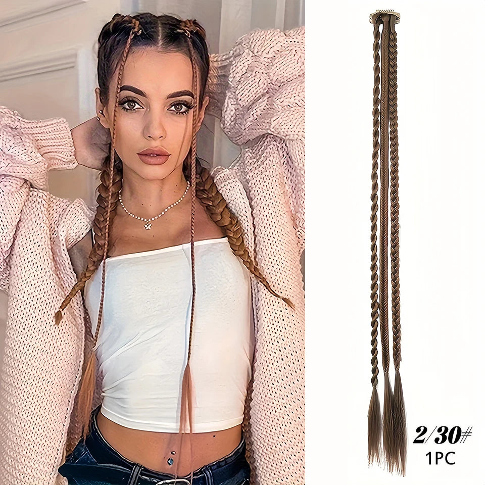 Triple Braid Clip-In Hair Extensions for Instant Styling