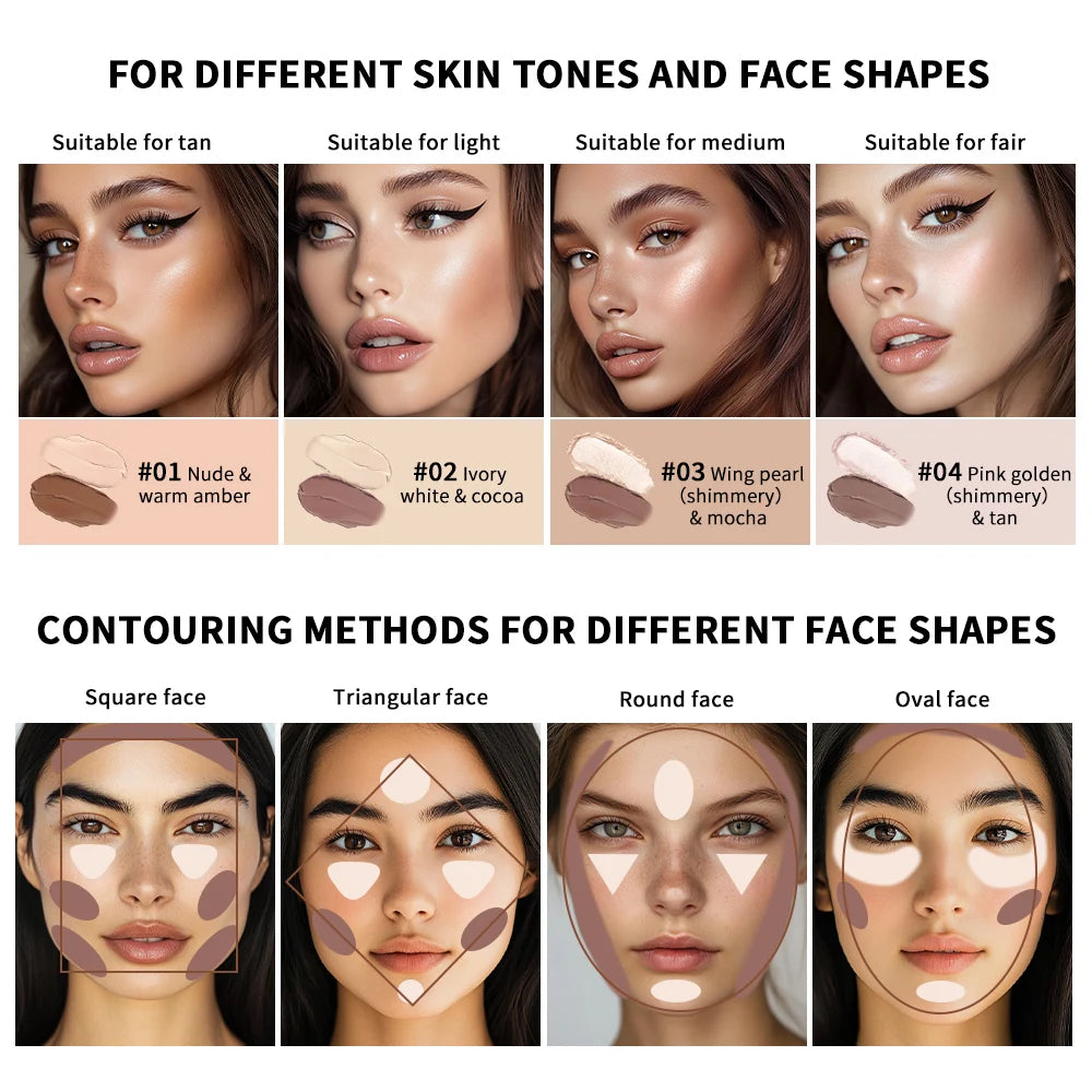 Dual-Ended Cream Contour and Highlighter Stick for Professional Sculpting