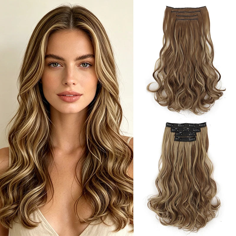 16-Inch Wavy Clip-In Hair Extensions for Instant Volume - 1