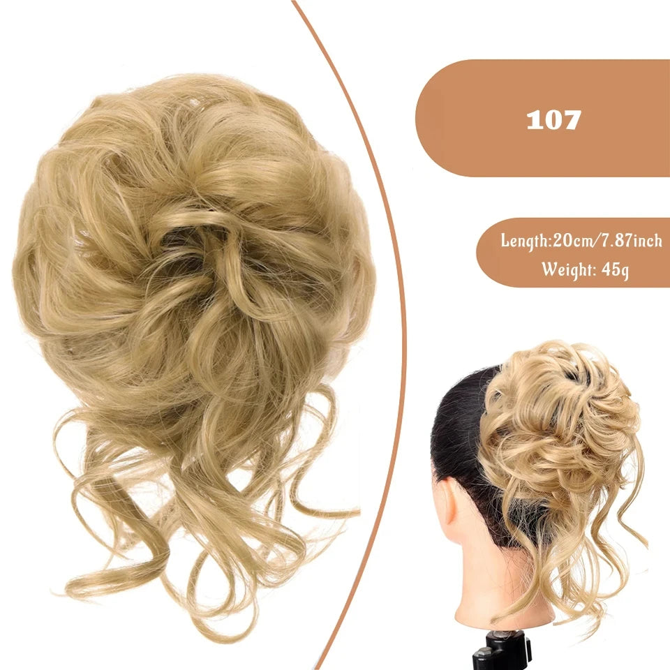 Messy Curly Hair Bun Scrunchie for Easy Updos - 60