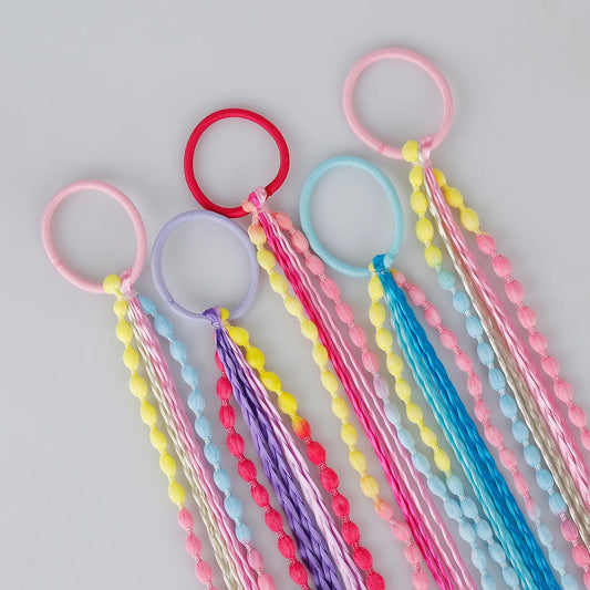Colorful Braided Ponytail Hair Ties for Girls