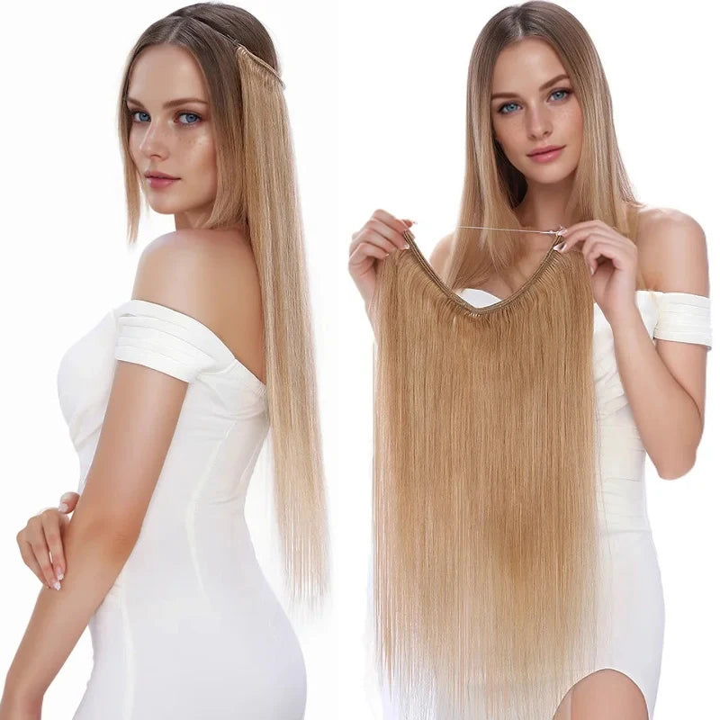 24-Inch Invisible Fishing Line Hair Extensions for Instant Length - 6