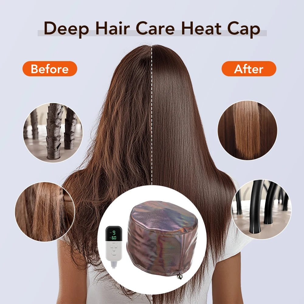Electric Thermal Hair Steamer Cap for Deep Conditioning Treatments