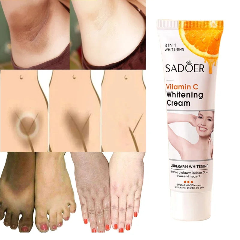 Vitamin C Brightening Cream for Dark Spots Underarms Elbows and Knees - 1