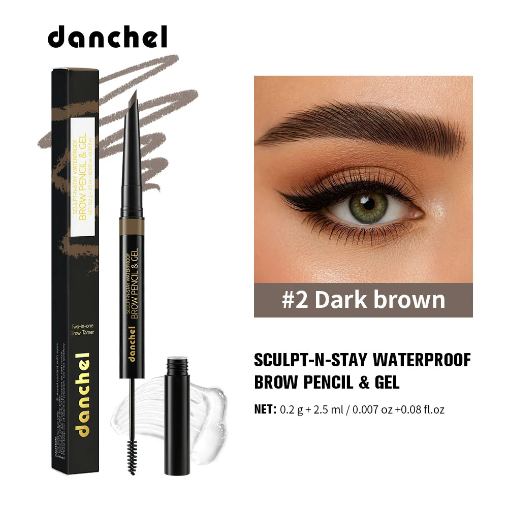 2-in-1 Waterproof Eyebrow Pencil and Gel for Natural Smudge-Proof Brows - 19