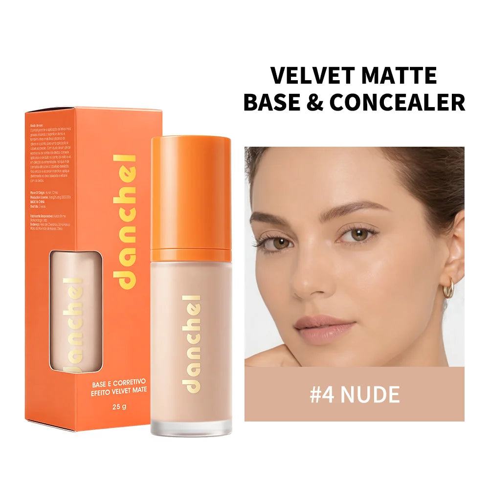 2-in-1 Liquid Foundation and Concealer for Flawless Velvet Matte Finish - 26