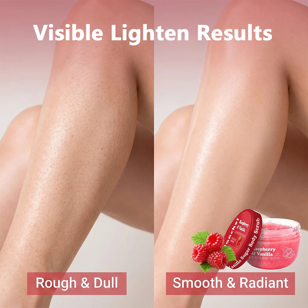 Raspberry and Vanilla Sugar Body Scrub for Smooth Nourished Skin - 4