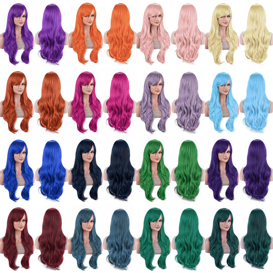 Long Wavy Colorful Synthetic Cosplay Wig for Women