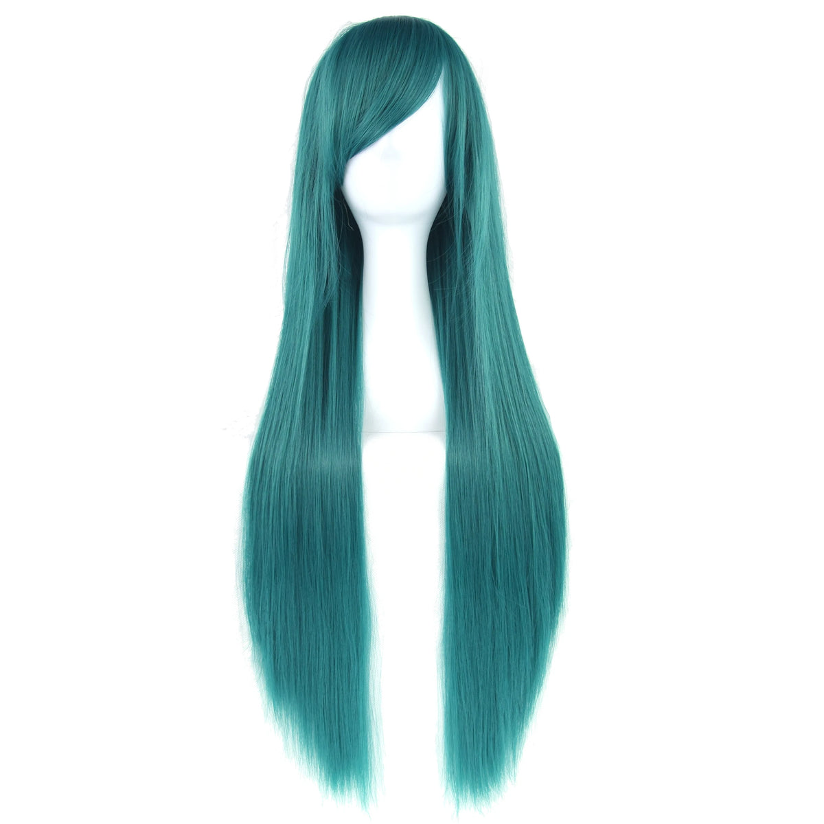 Long Straight Green Cosplay Wig for Anime Costumes and Halloween