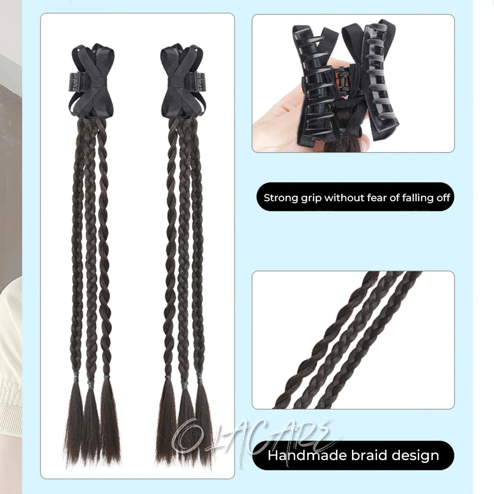 Long Clip-In Bubble Braid Ponytail Hair Extension for Daily Styling