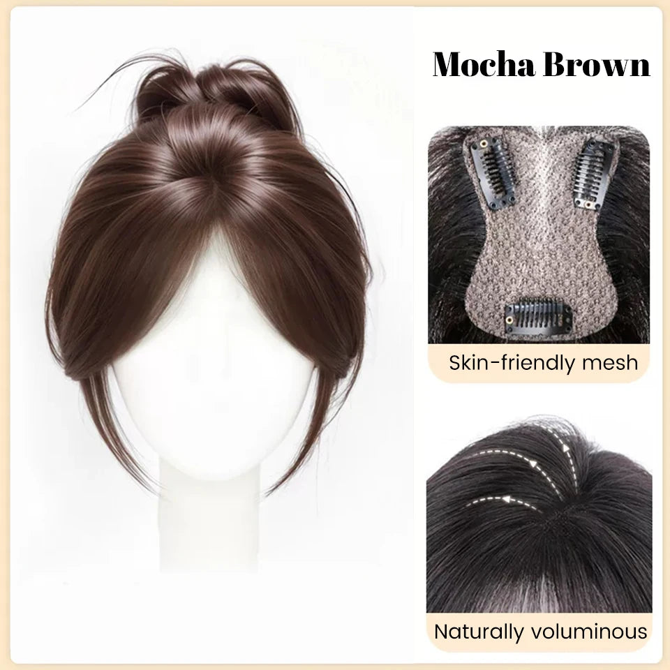 Natural Middle Part Clip-In Hair Topper for Volume - 14