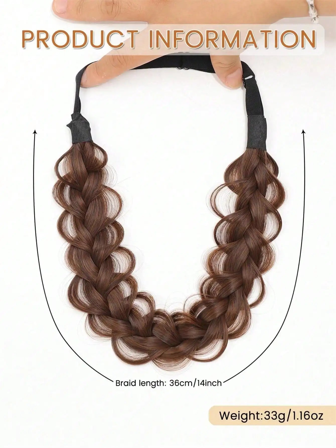 Braided Synthetic Hair Headband for Women and Girls - 8