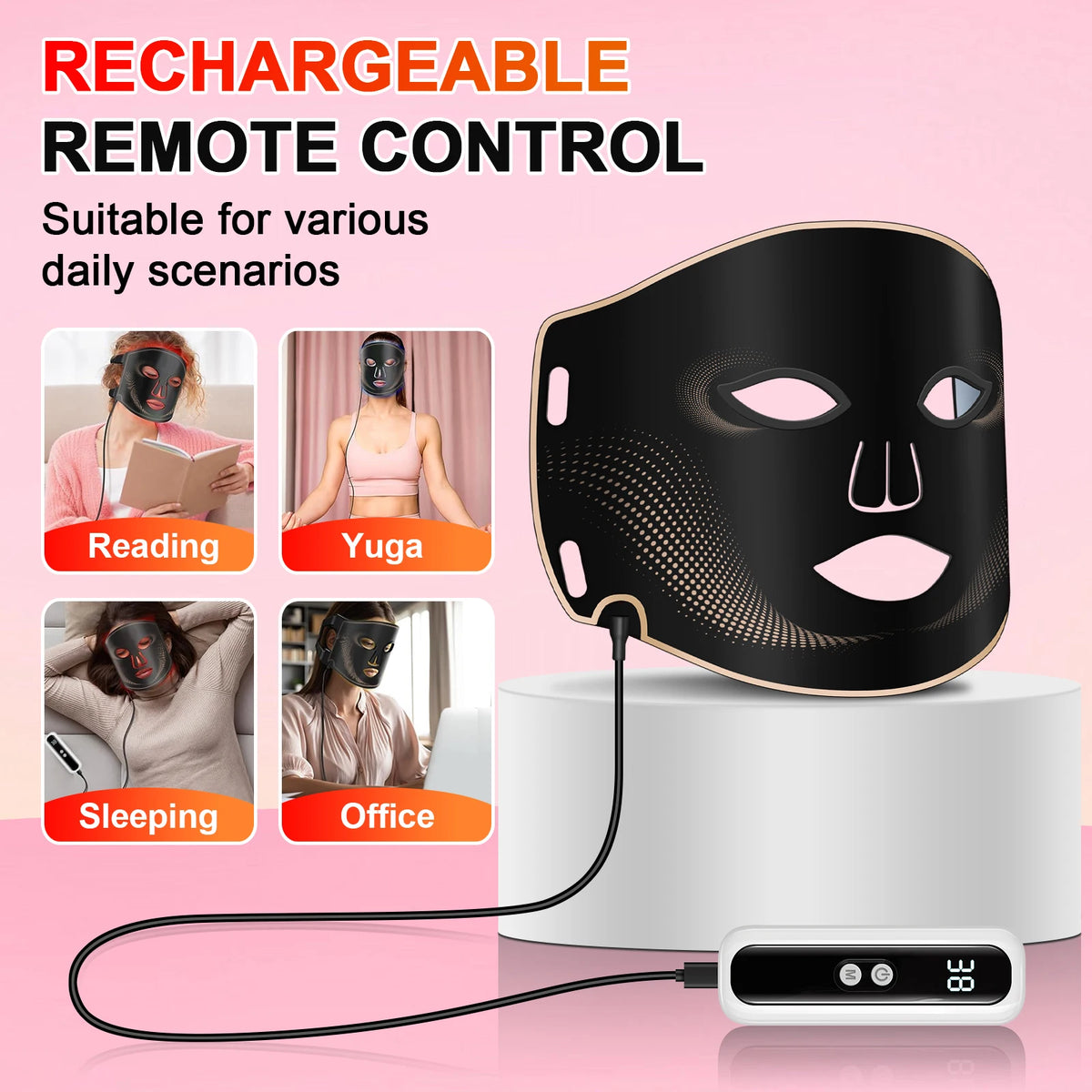 7-Color LED Silicone Facial Mask for Anti-Aging and Skin Rejuvenation