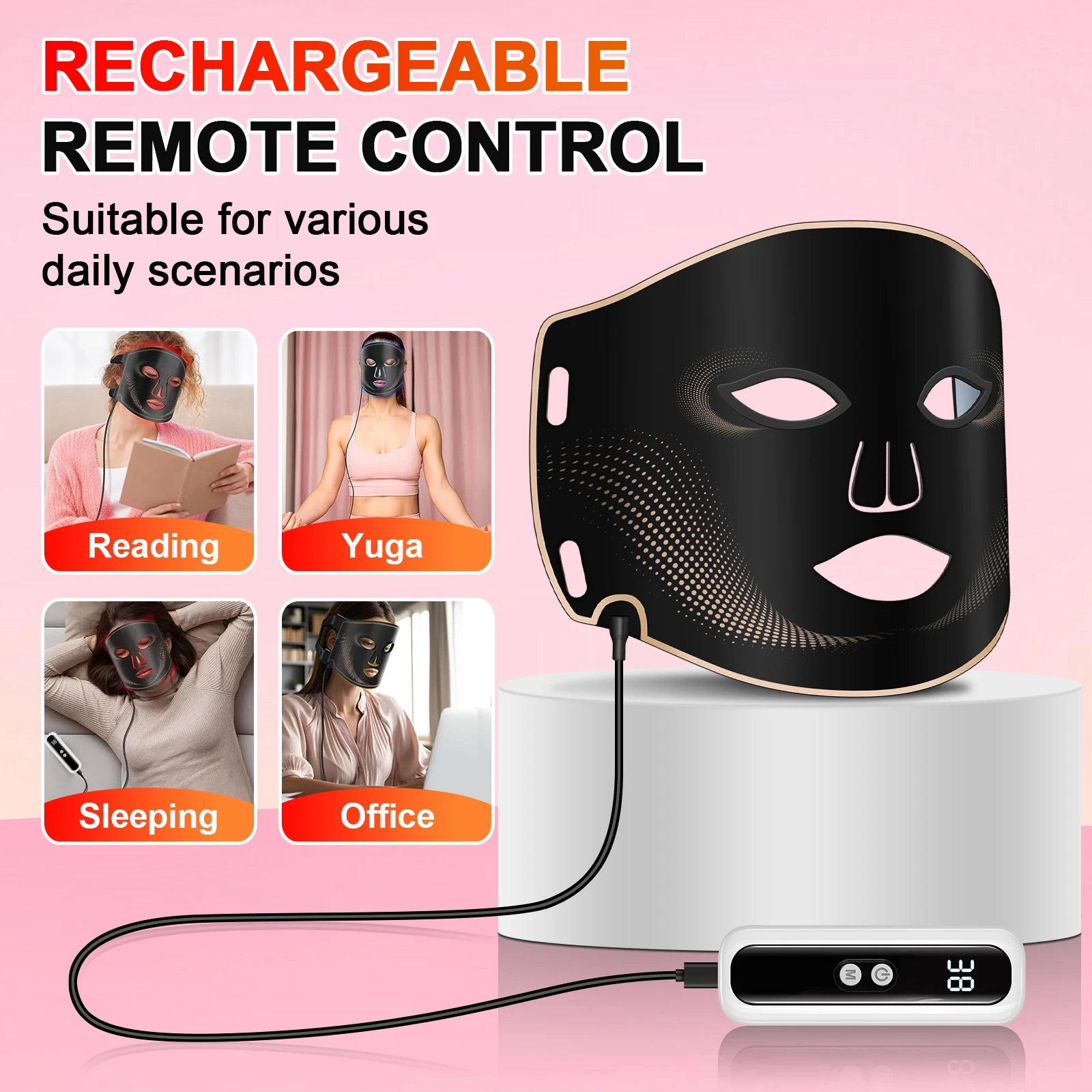 7-Color LED Silicone Facial Mask for Anti-Aging and Skin Rejuvenation - 6
