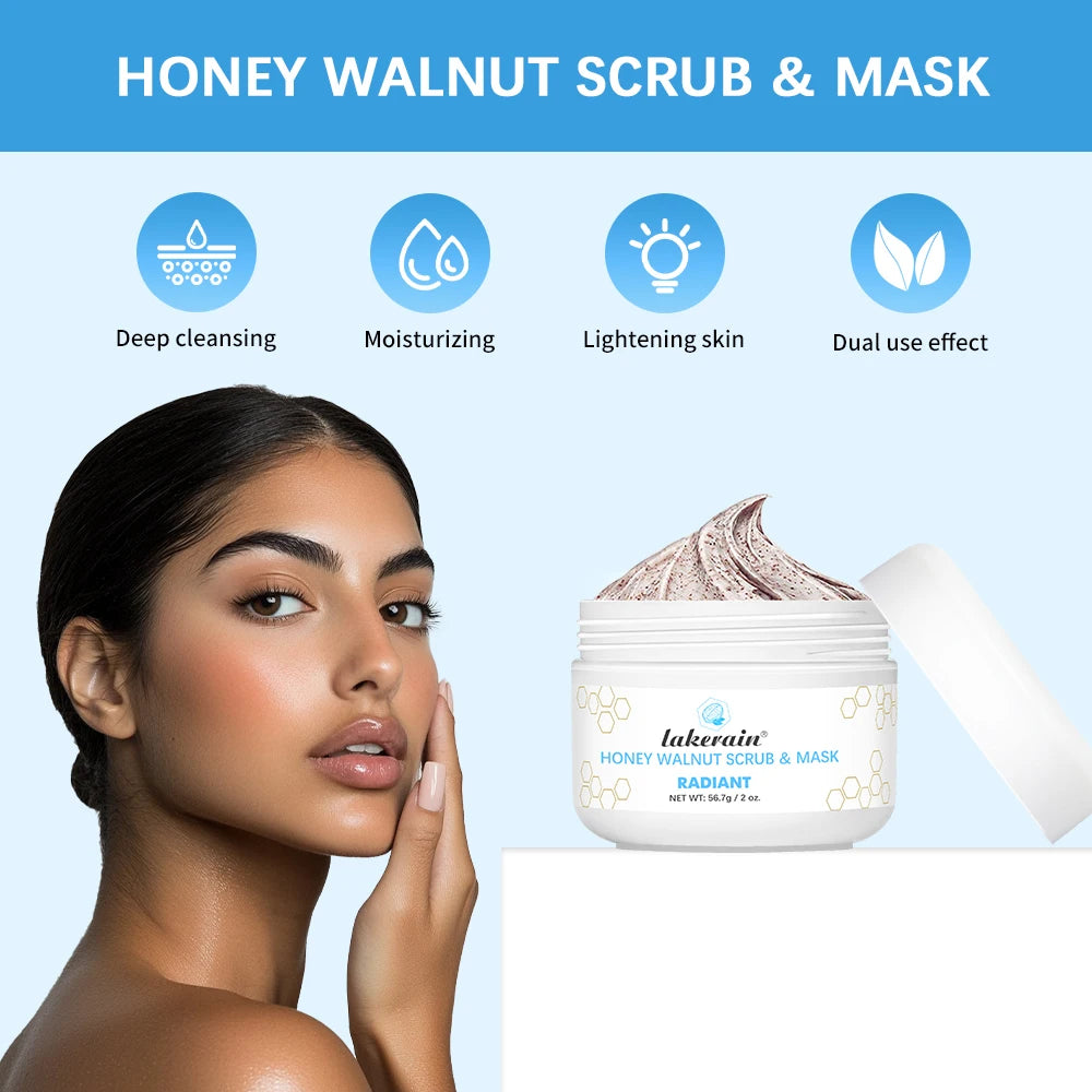 Honey Walnut Facial Exfoliating Scrub and Moisturizing Face Mask - 2