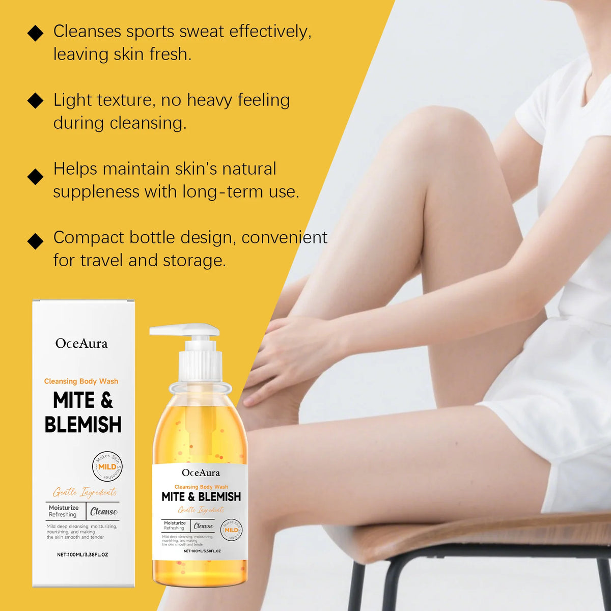 Anti-Mite and Acne Control Cleansing Body Wash for Oily Skin