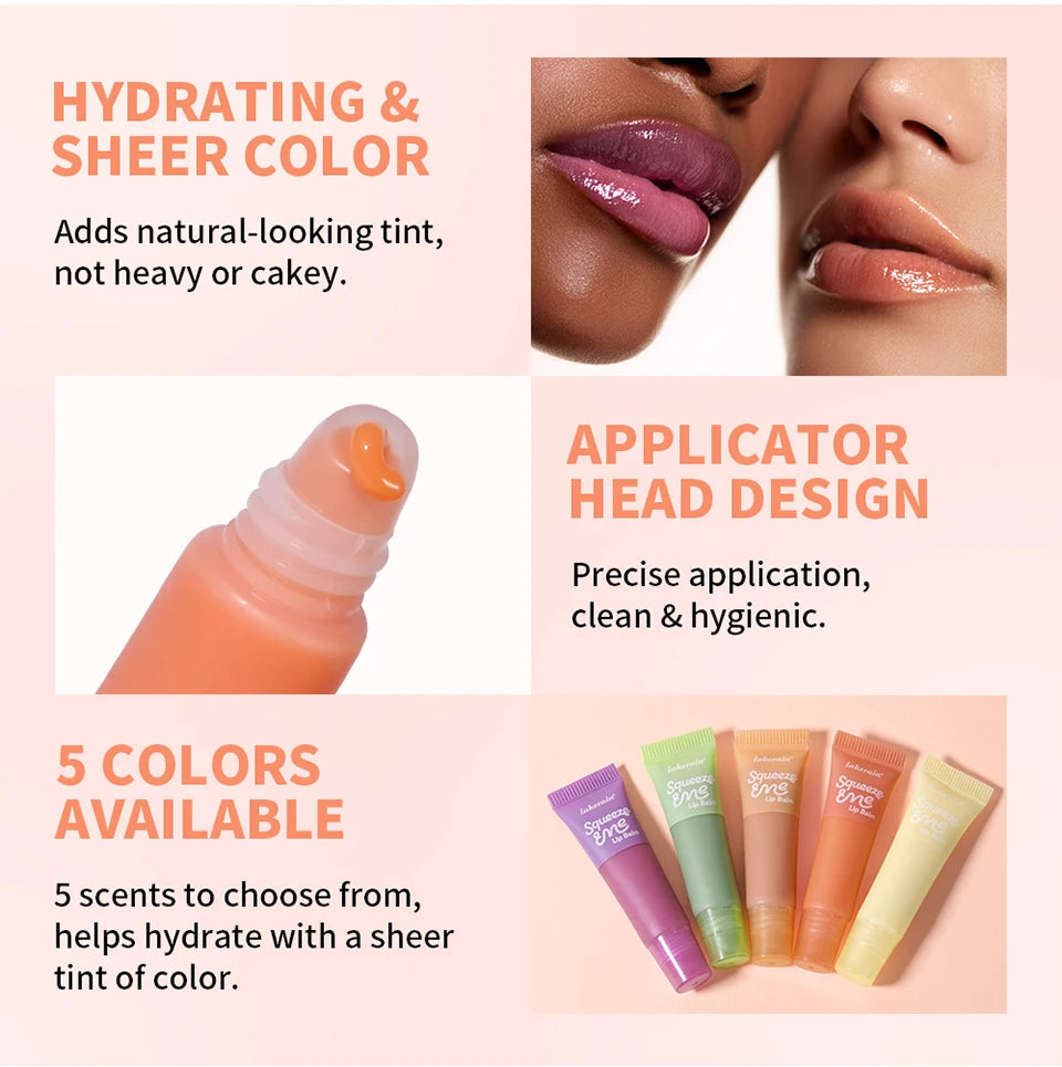 Hydrating Squeeze Lip Balm for Deep Moisture and Sheer Tinted Care