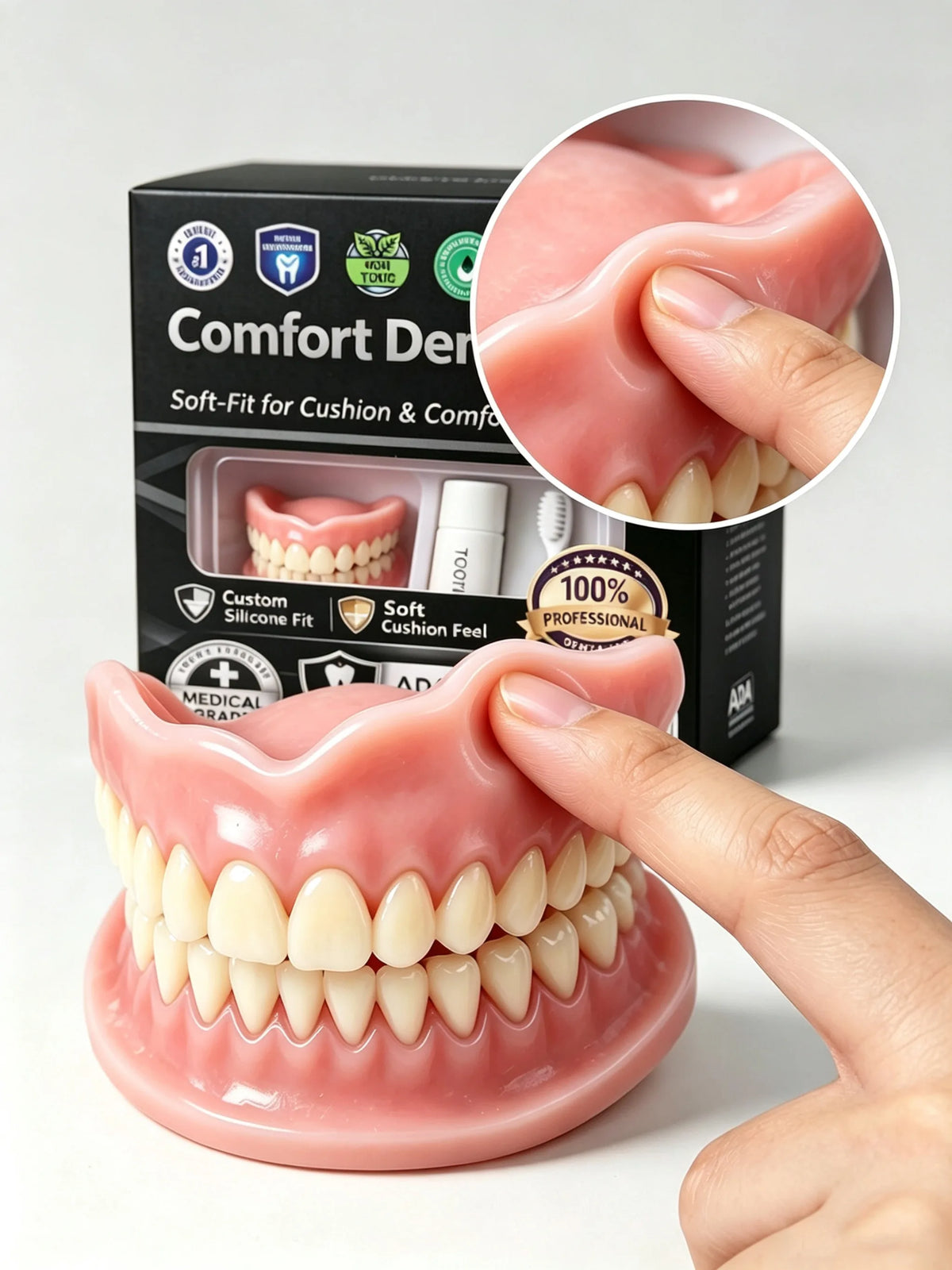 Moldable Silicone Cosmetic Teeth for Instant Natural Smile Restoration