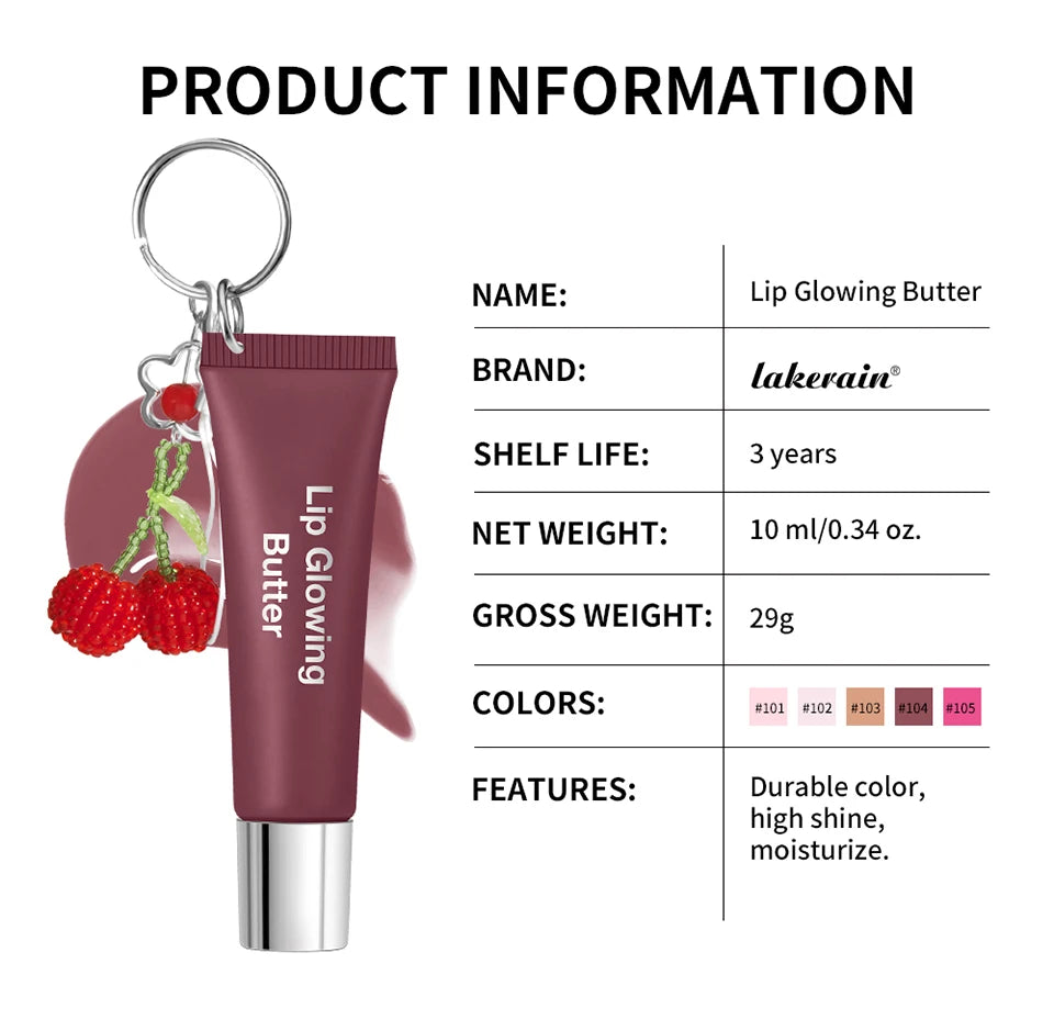 Hydrating Lip Gloss with Keychain for Long-Lasting Moisture and Shine