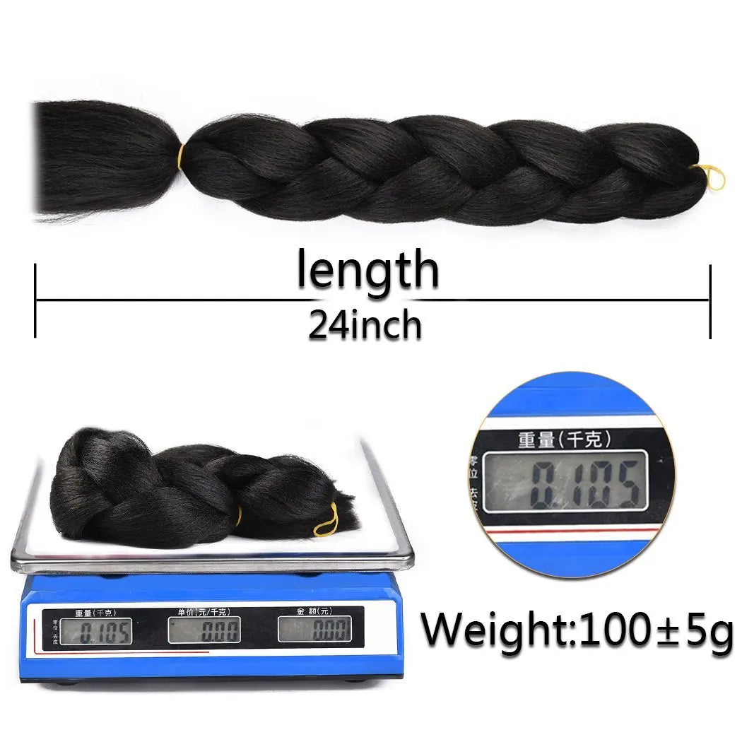 24-Inch Synthetic Jumbo Braiding Hair Extensions for Styling - 4