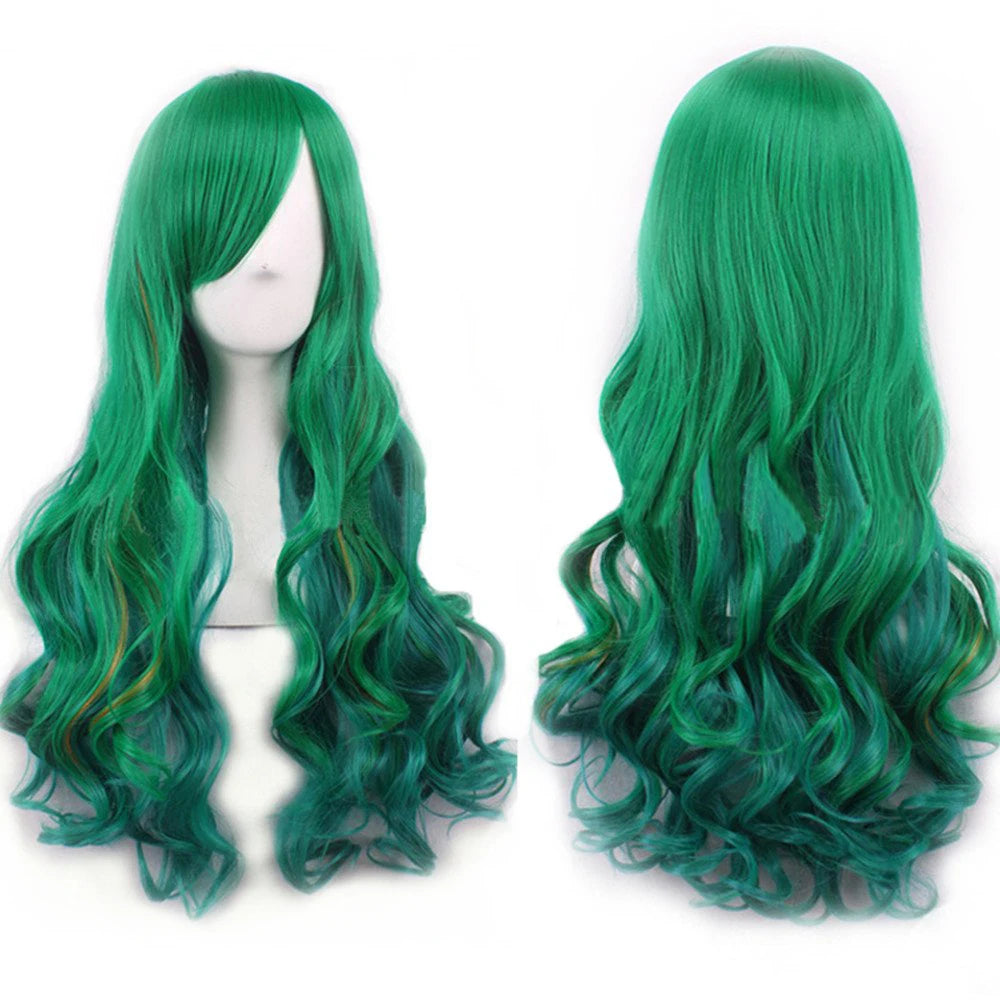 Long Wavy Synthetic Cosplay Wig with Bangs - 1