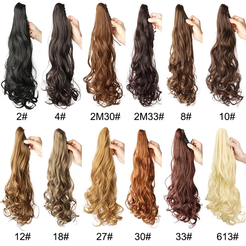 20-Inch Long Curly Claw Clip Ponytail Hair Extension - 2