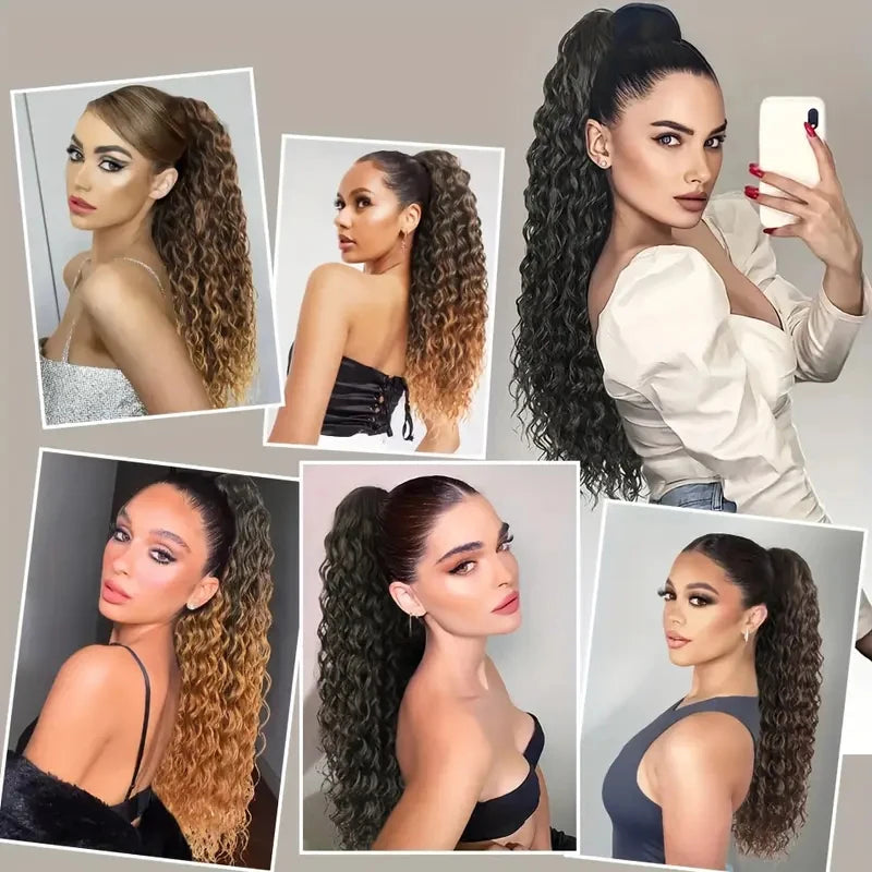 22-Inch Curly Drawstring Ponytail Hair Extension