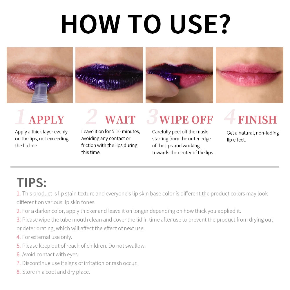 Waterproof Peel-Off Lip Stain for Long-Lasting Matte Color - 6