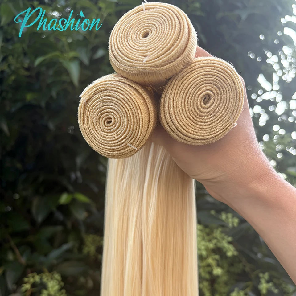 613 Blonde Straight Human Hair Bundles for Versatile Styling - 2