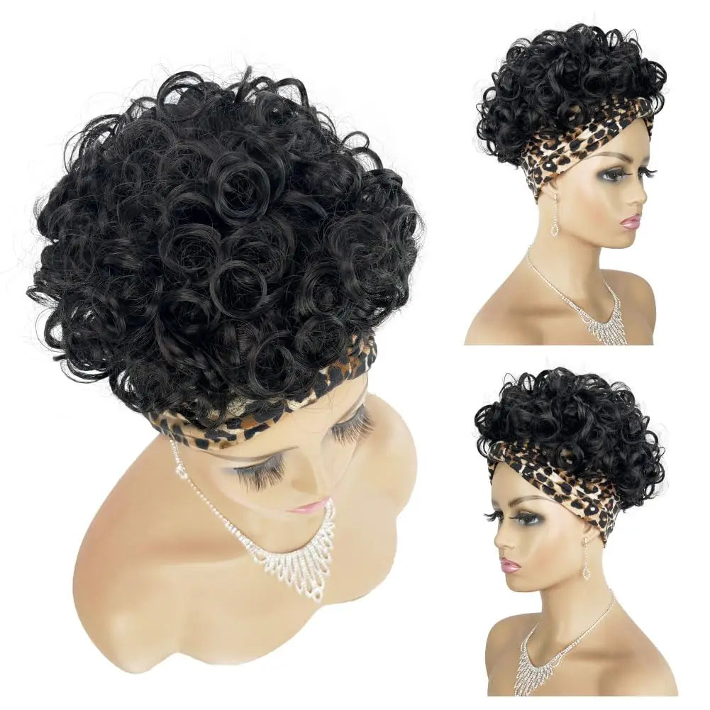 Short Kinky Curly Headband Wig for Easy Daily Styling - 3