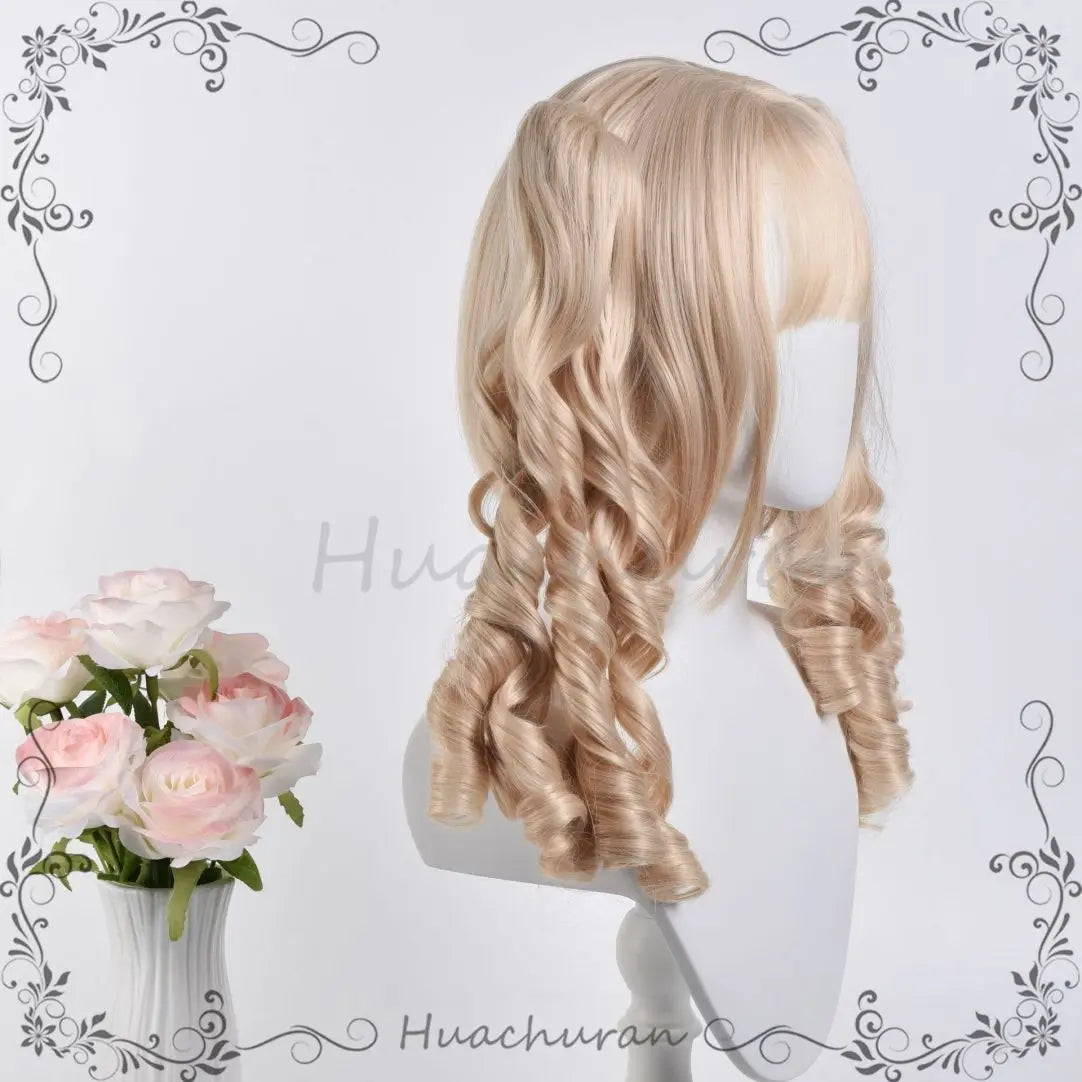 Blonde Curly Pigtail Lolita Cosplay Wig - 8