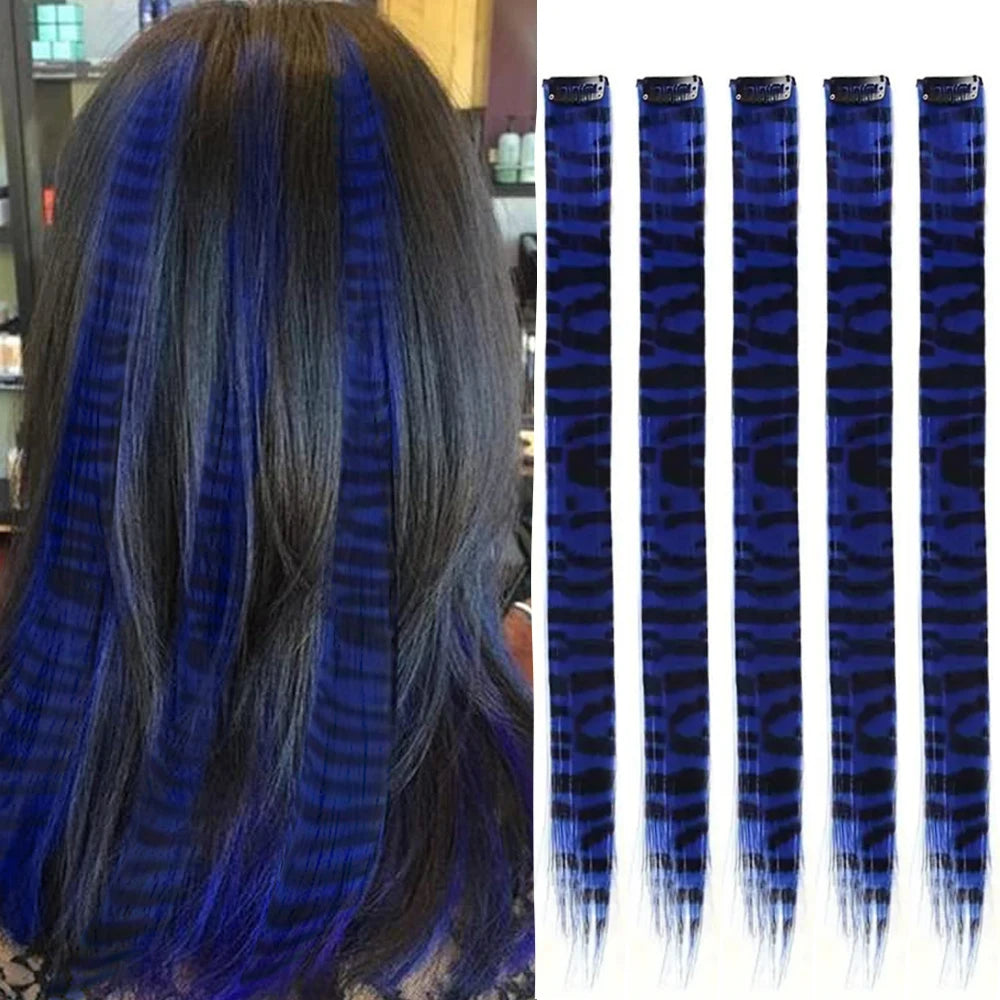 Stripe Printed Clip-in Hair Extensions for Parties