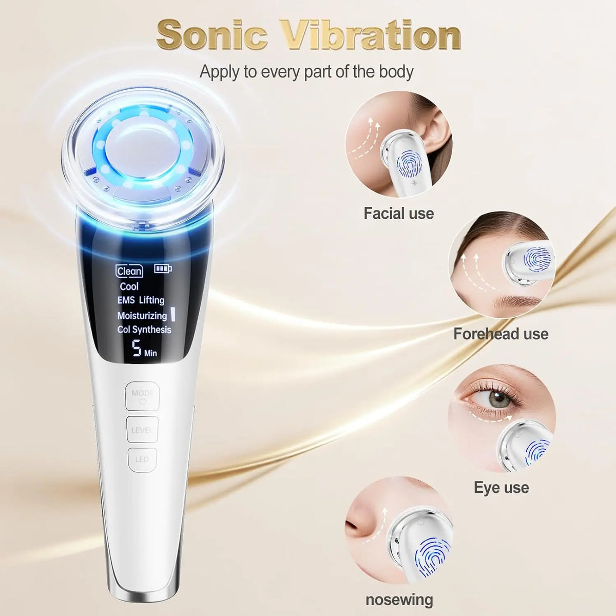 5-in-1 Micro-Current LED Facial Lifting and Skin Tightening Massager