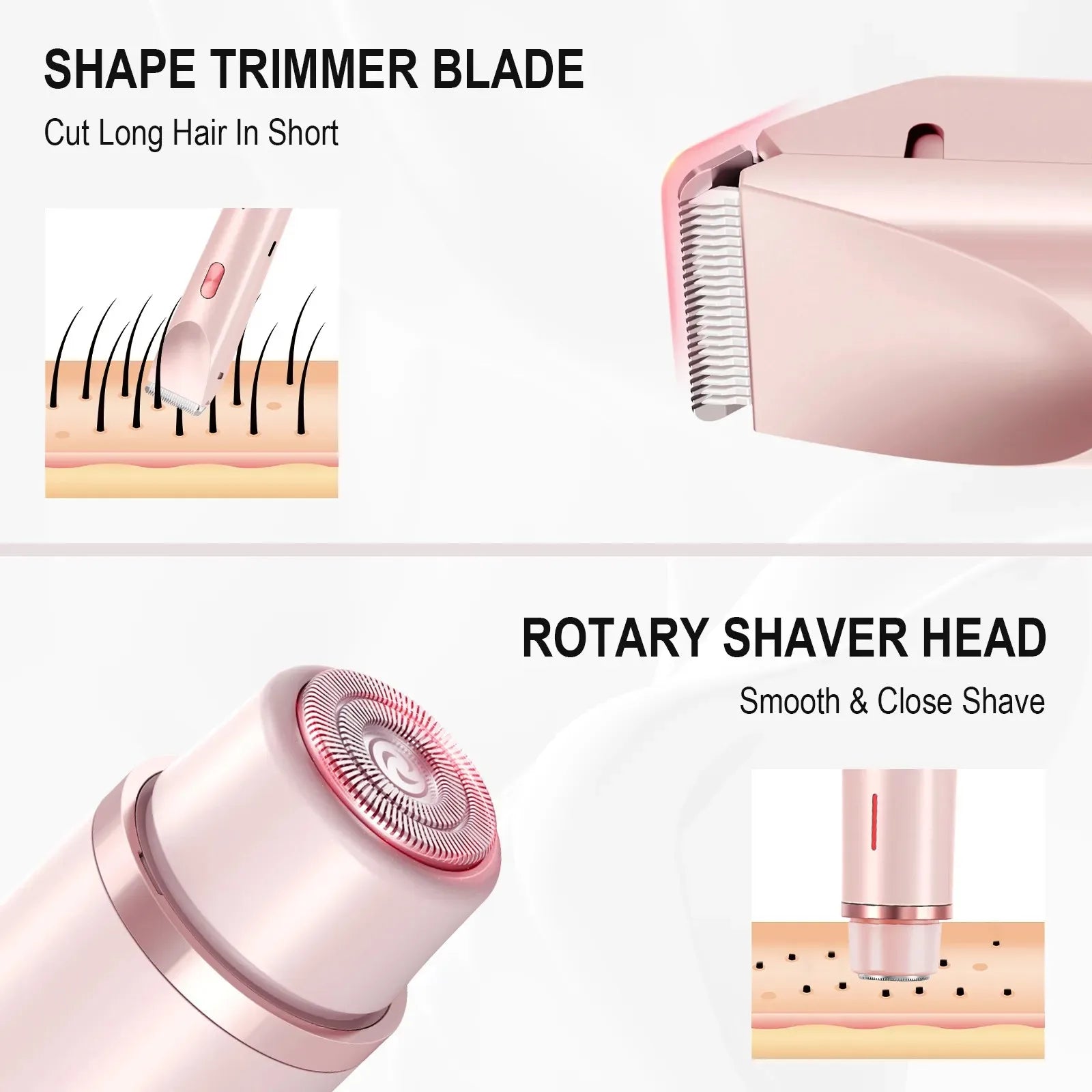 Electric Waterproof Women's Hair Shaver for Face, Bikini, and Body - 3