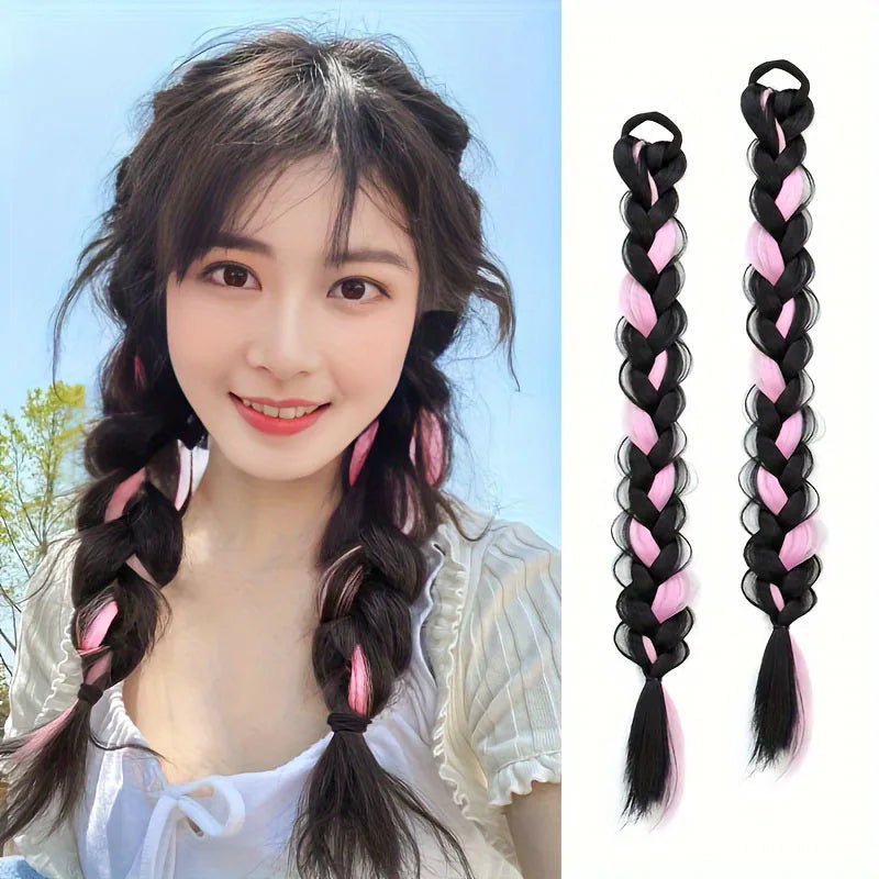 Synthetic Braided Ponytail Hair Extension Set