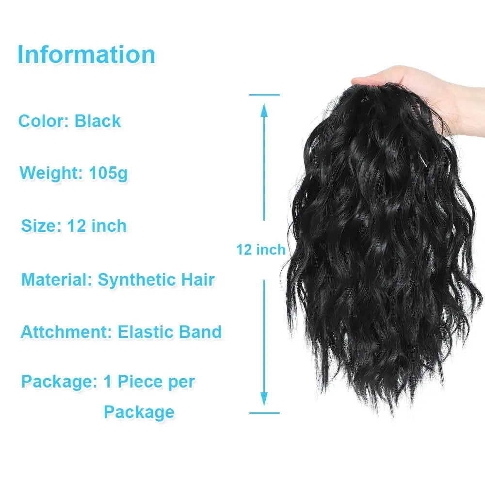14-Inch Curly Water Ripple Drawstring Ponytail Extension