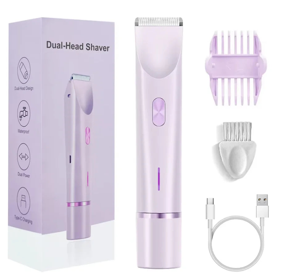 Electric Waterproof Women's Hair Shaver for Face, Bikini, and Body