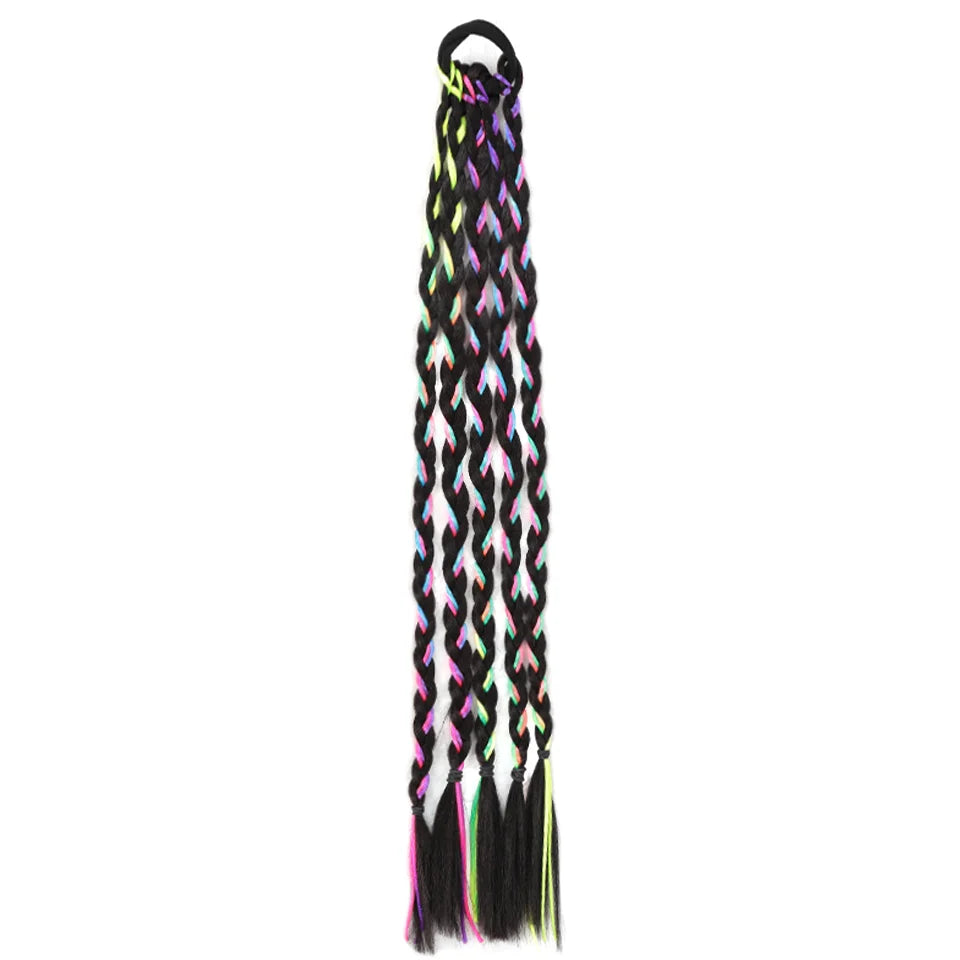 Colorful Synthetic Braided Ponytail Extension for Parties and Events - 7