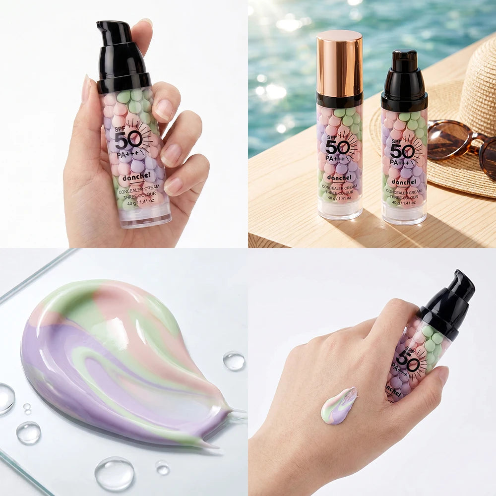 Three-Color Correcting Face Primer and Moisturizing Makeup Base with SPF 50