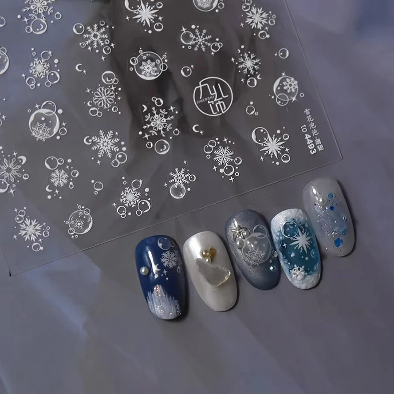 Festive 3D Christmas Nail Art Stickers for Holiday Manicure Decorations - 49