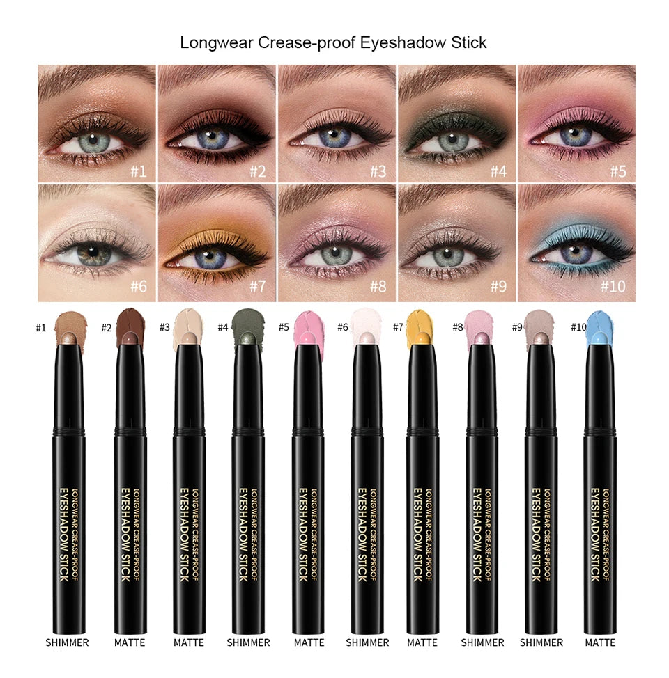 Longwear Waterproof Eyeshadow Pencil for All-Day Smudge-Proof Eye Makeup