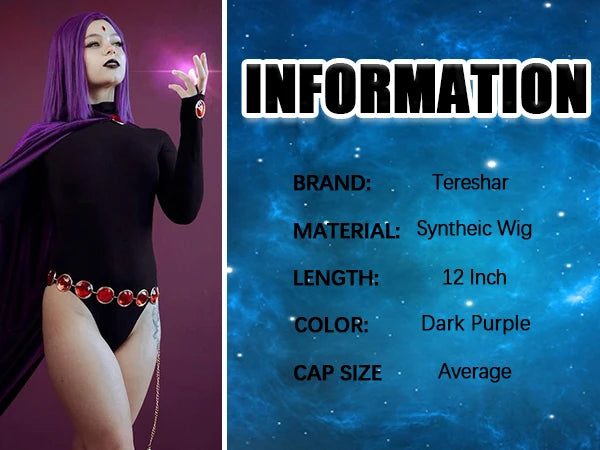 Short Straight Purple Bob Wig for Halloween Cosplay and Costume Parties
