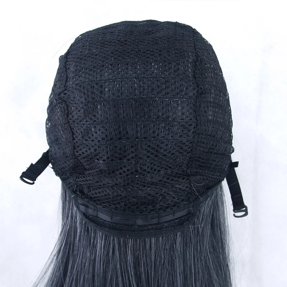 80cm Long Straight Synthetic Wig for Cosplay and Costume Parties