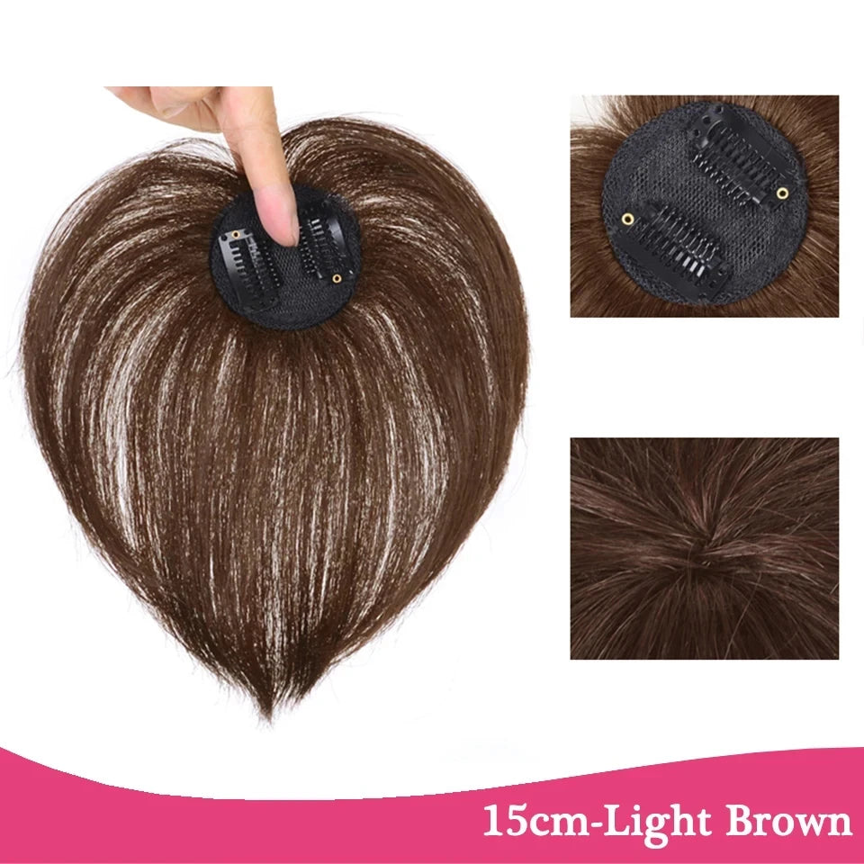 Clip-In Hair Topper Bangs Extension for Natural Volume and Style